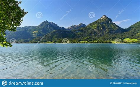 Wolfgangsee Lake In Summer Beautiful Austrian Landscape With Lake And