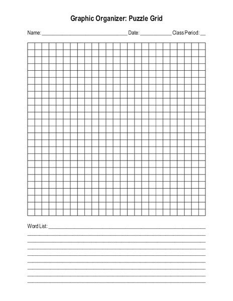 Blank Crossword Or Word Search Puzzle Grid Printables And Template For