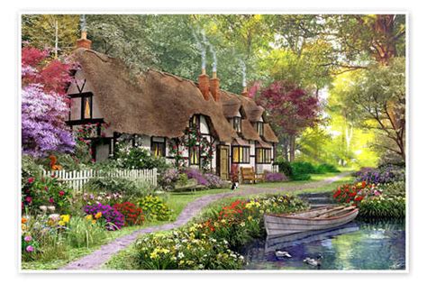 Woodland Walk Cottage Print By Dominic Davison Posterlounge