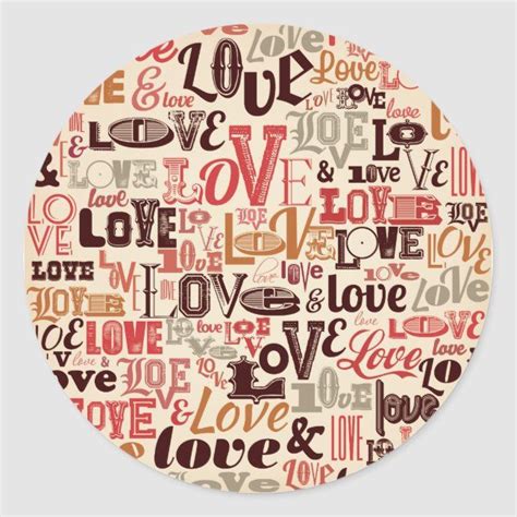 Lots Of Vintage Love Classic Round Sticker Vintage Love Vintage Lettering Round