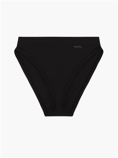 Cotton Essentials High-Leg Bikini Panty in Black | SAVAGE X FENTY