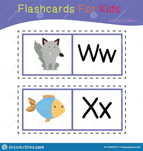 Vectorkaarten Voor Kinderen Met Schattige Dierthemas Alfabet Voor