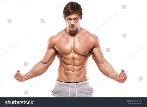 Strong Athletic Man Showing Muscular Body Stock Photo Shutterstock