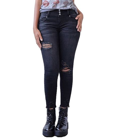 ymi jeanswear wbb repreve high rise fray panel flare jeans dillard s