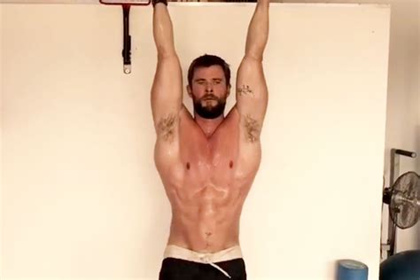 Shirtless Chris Hemsworths Intense Workout