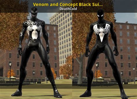 Venom And Concept Black Suit Skins Mod Spider Man Web Of Shadows Mods