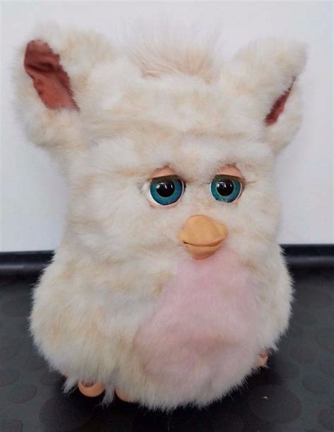 2005 Tiger Electronics Furby 59294 White Brown Pink Belly‏ Works Hasbro