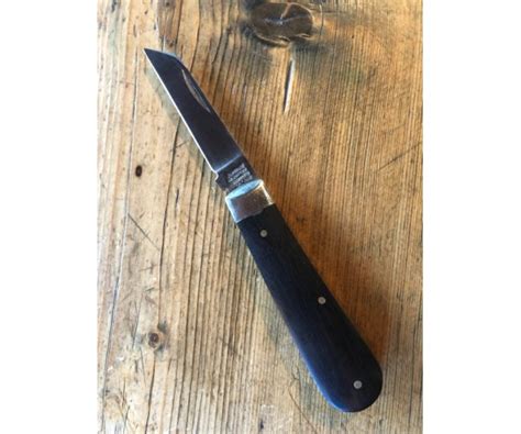 A Wright And Son Sheffield England Small Sheepsfoot Knife Webony Scales