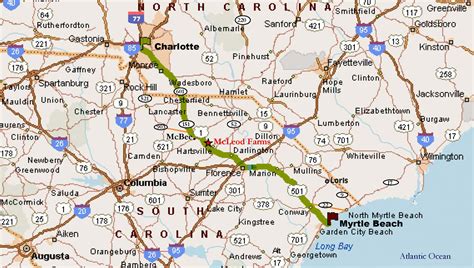 Map Of South North Carolina World Map