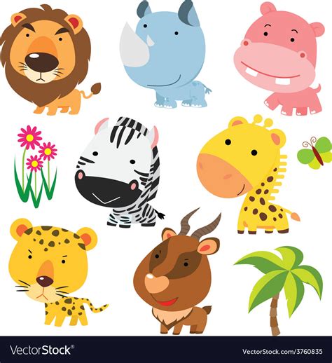 Child Cartoon Animals Royalty Free Vector Image