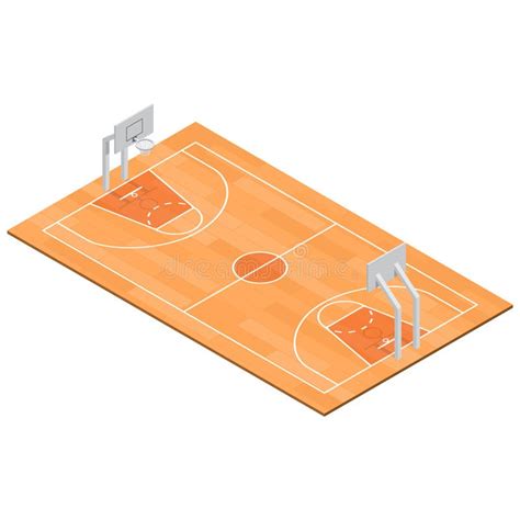 Basketball Field Isometric View Vector Stock Vector Illustration Of
