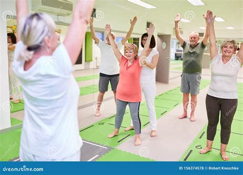 Gruppo Di Anziani Che Fanno Esercizi Di Fisioterapia Fotografia Stock Immagine Di Salute Sano