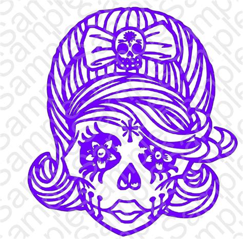 Female Sugar Skull Svg - Layered SVG Cut File - Best Free Fonts Design