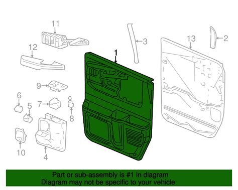 2016 2023 Gm Neutral Medium Front Passenger Side Door Trim Replaces