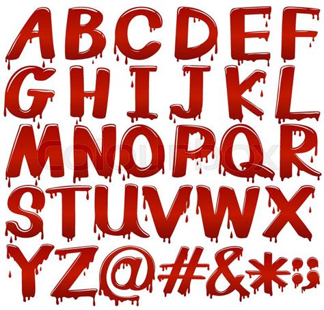 Letters Of The Alphabet In Bloody Stock Vector Colourbox