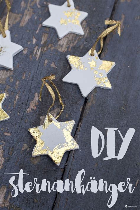 DIY Sternenanhänger mit Gold - Weihnachtsbaumanhänger basteln | Basteln weihnachten, Geschenke ...