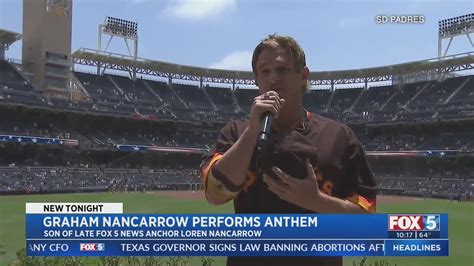 Son Of Late Fox 5 Anchor Loren Nancarrow Sings National Anthem At Petco