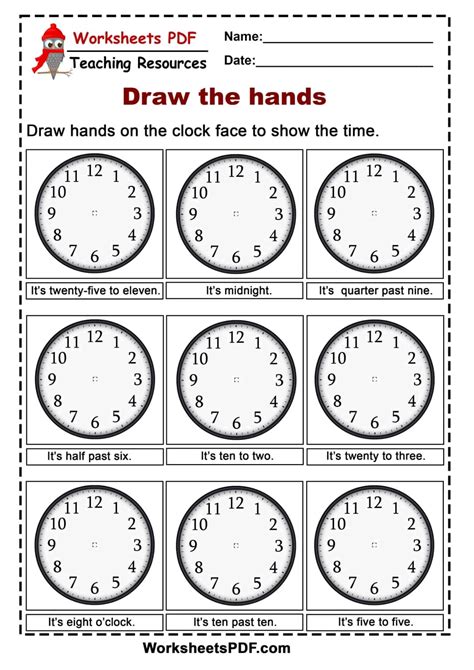 Telling Time Clock Worksheets