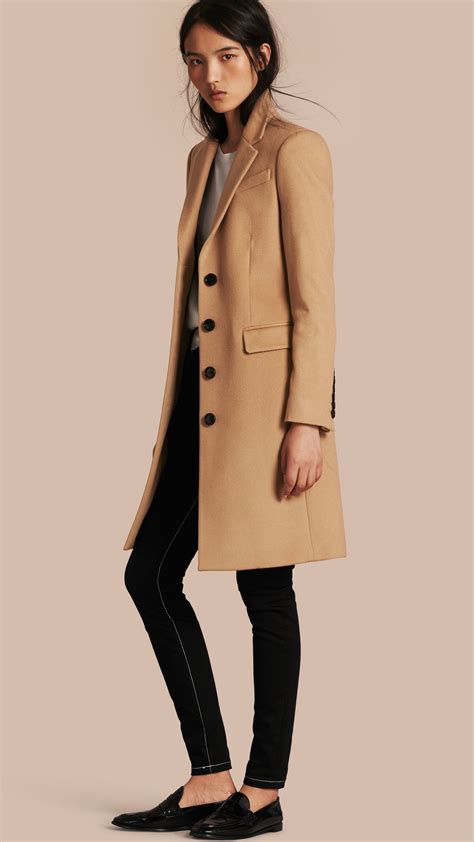 Burberry Tailored Wool Cashmere Coat Camel In Natural Lyst
