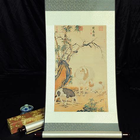 13045cm Unique Antique 100 Real Silk Brocade Paintings Silk Scroll