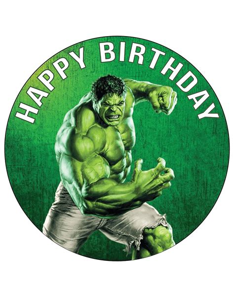 75 Inch Edible Cake Toppers Hulk Smash Party Themed Birthday Party