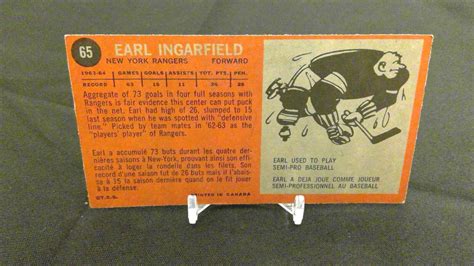 1964 65 Topps Tallboys Earl Ingarfield 65 Ebay