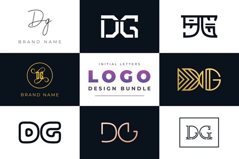 set of collection initial letters dg logo design 2964885 vector art at vecteezy