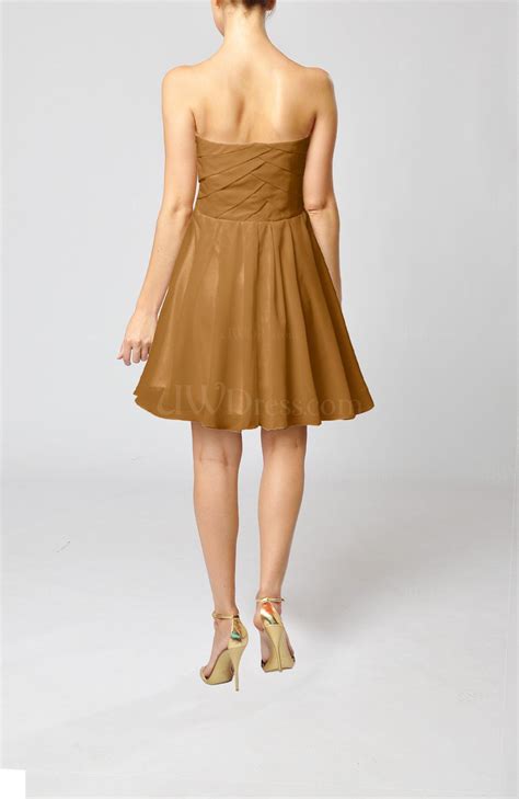 Light Brown Cute Backless Chiffon Mini Ruching Homecoming Dresses