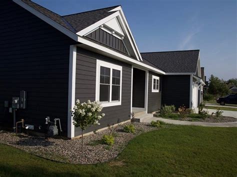 Dark Gray Siding With White Trim Exterior Color Selections Northern