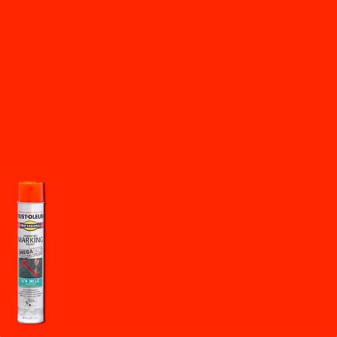 Rust Oleum Professional 26 Oz Mega Fluorescent Red Orange 2x Distance