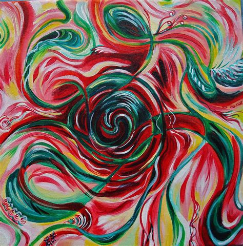 Red Swirl 12x12 Acrylic On Canvas Art Art History Swirl