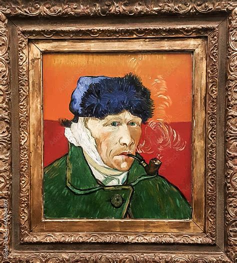 Vincent Van Gogh Self Portrait With Bandaged Ear And Pipe Stock Foto