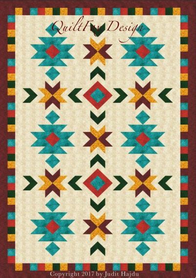 Southwest Quilt Pattern Throw Size 52 In X 76 In With Images