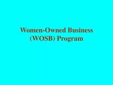 Ppt Women Owned Business Wosb Program Powerpoint Presentation Free