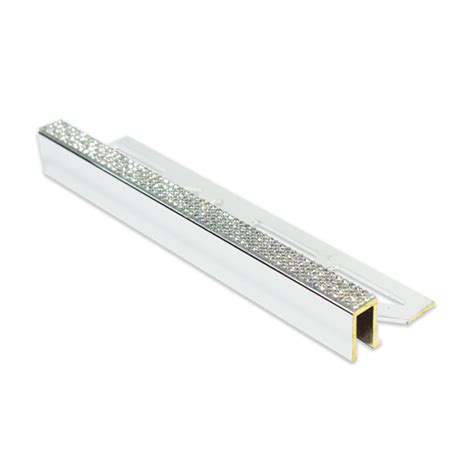 Diamond Plus Square Edge Silver Tile Trim 11mm 25m Length Premium