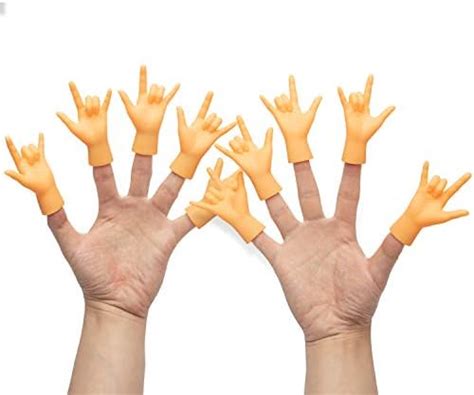 Yolococa Tiny Hands Middle Finger 10 Pcs Little Finger Puppets Mini