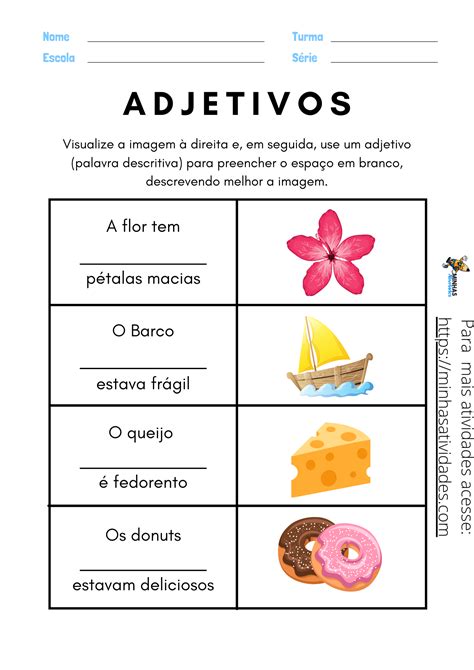 Atividades Sobre Adjetivos Para Imprimir