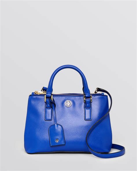 Tory Burch Tote Bloomingdales Exclusive Robinson Micro Double Zip Crossbody Strap In Blue Lyst