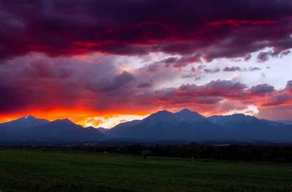 Colorado Sunset Mountains Sky Night Fire Clouds