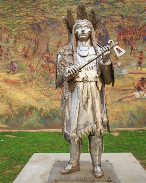 Native American Indian Chief Cornstalk Glossy 8x10 Photo Shawnee Statue