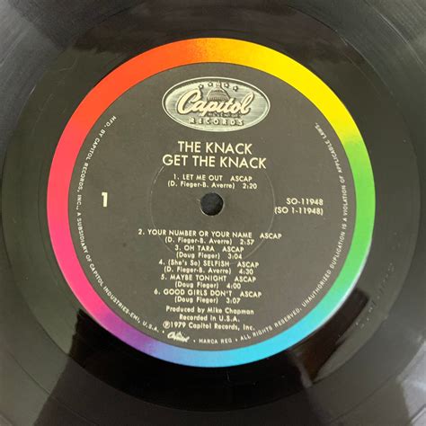 The Knack Get The Knack Capitol Records So 11948 Us Print 1979 Rock