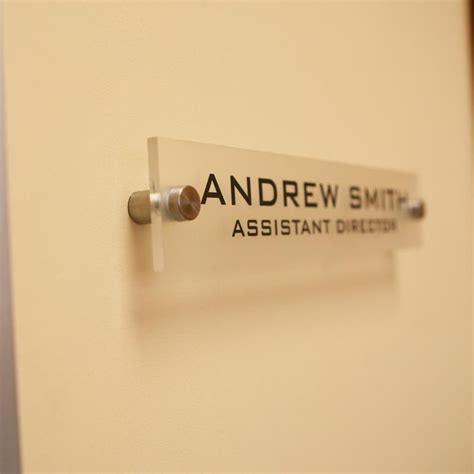 Personalized Office Wall Sign Name Plate Modern Stainless Etsy In