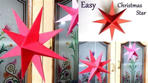 How To Make Easy 3d Paper Star For Christmas Decoration Diy