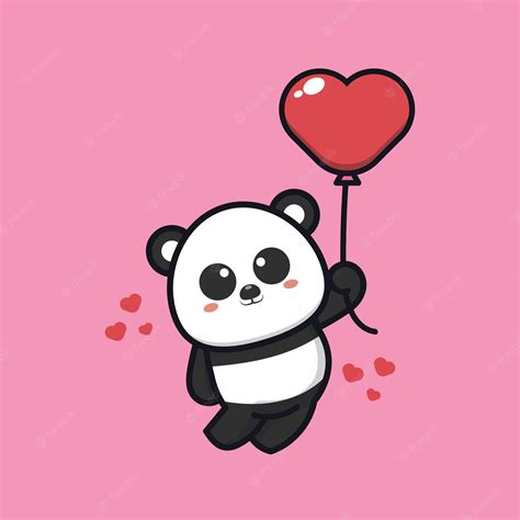 Two Cute Pandas Hug And Love Each Other Vector Cartoon Stock Vector