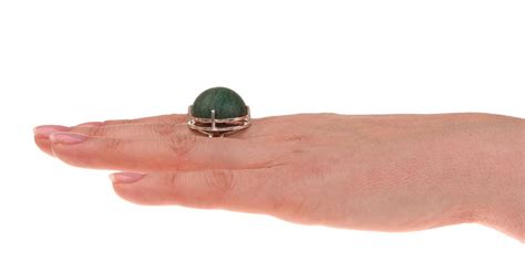 Big Silver Ring With A Big Green Stone Handmade The Jewelry Story