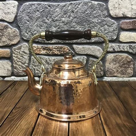 Handcrafted Tea Kettle Turkish Copper Teapot Copper Kettle Etsy In