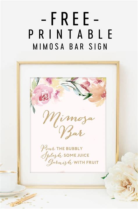 Free Mimosa Bar Printables Printable Templates