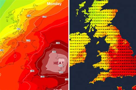 Weather Forecast Heatwave Chart Shows Where Uk Will Bake In 30c