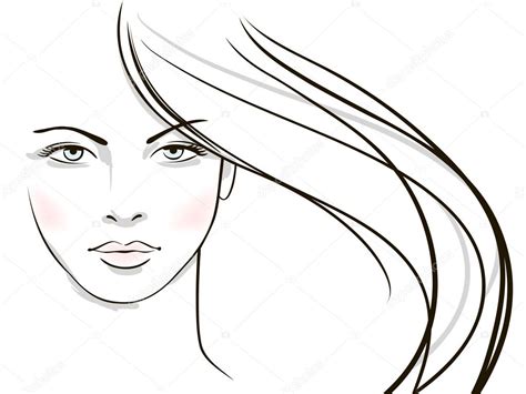 Young Woman Face With Long Blond Hair Stock Vector Image By ©prezent
