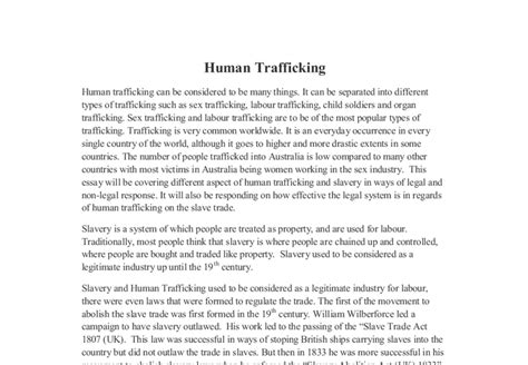 ️ Human Trafficking Paper Outline Sex Trafficking Essay Example And Outline 2019 01 08